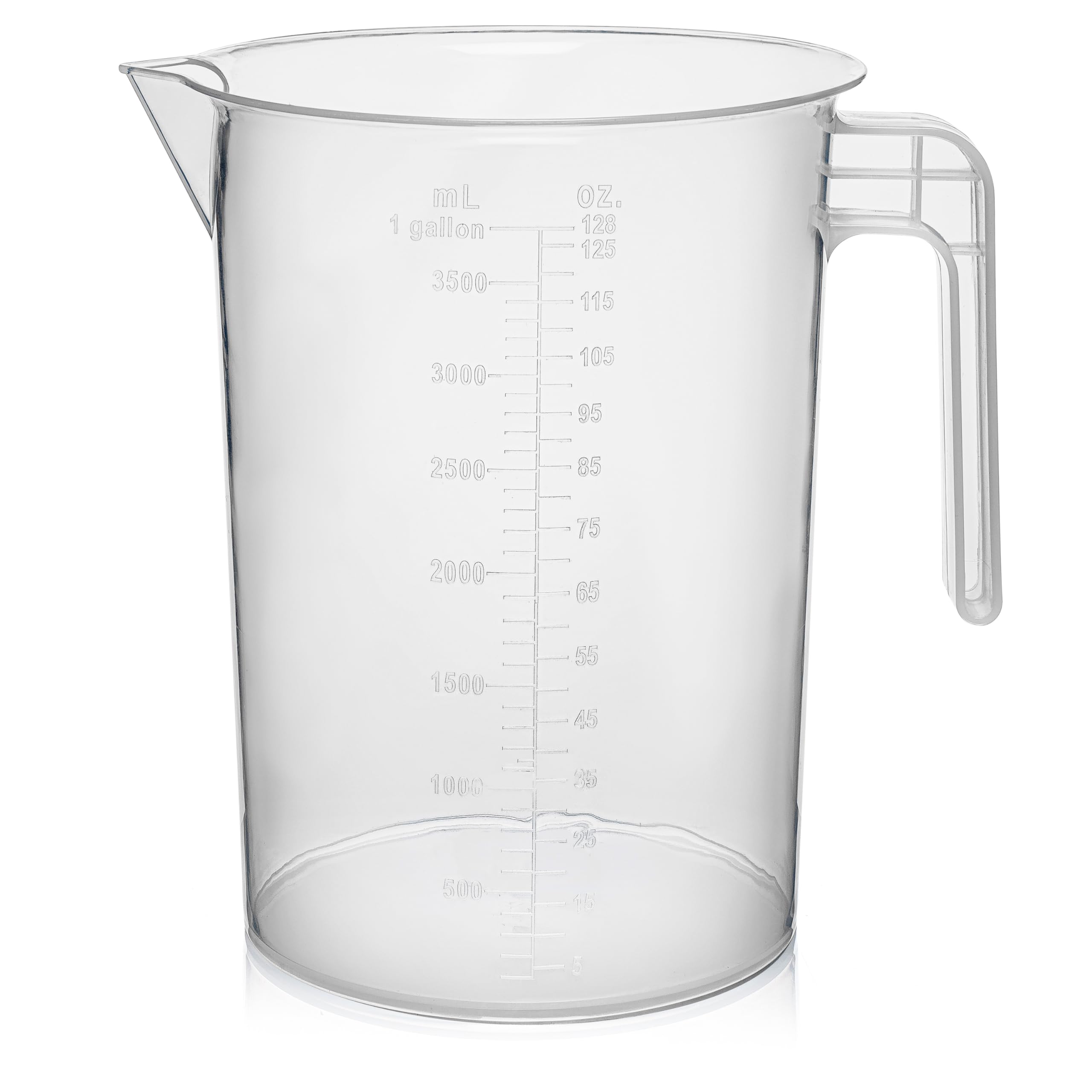 1 Gallon Measuring Pitcher | 3.785 Liter Shatterproof Plastic Large Graduated Mixing Pitchers, 1 Gallon (128 Fl Oz)