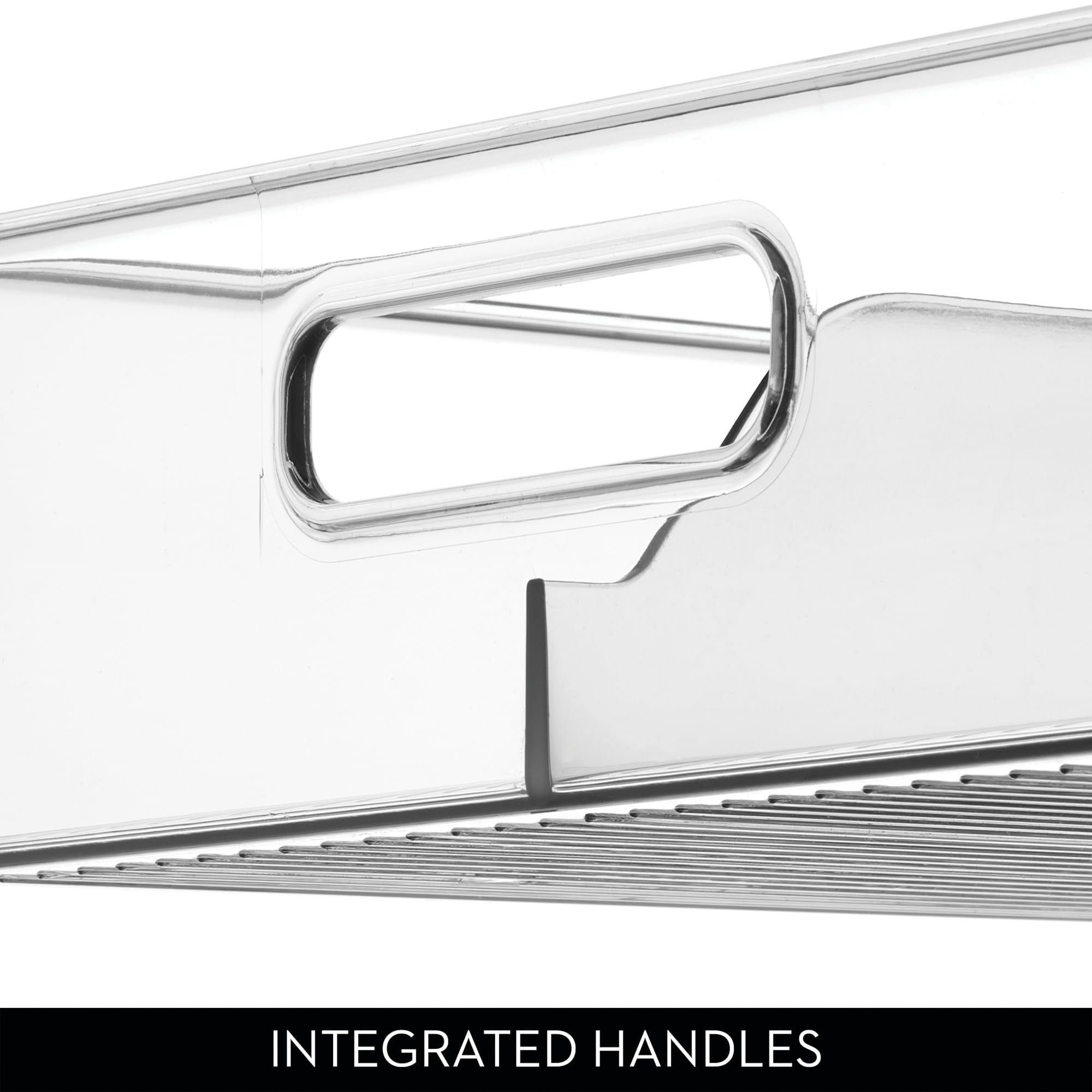 iDesign Divided Pantry Bin with Handles for Pantry, Refrigerator, or Freezer - Set of 3 - Clear