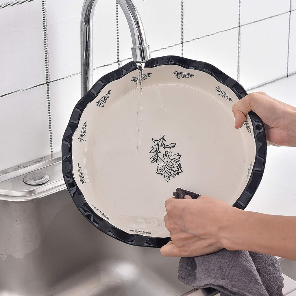Wisenvoy Ceramic Pie Dish - Non-Stick Deep Dish Baking Plate for Perfect Pies