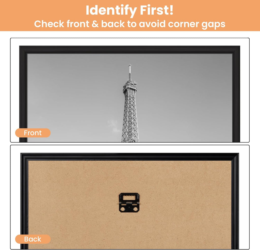 Upsimples 20x30 Picture Frame - Scratch-Proof Black Frames for Photo Gallery | 3 Pack, Horizontal/Vertical Mounting