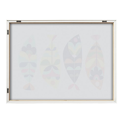 Kate and Laurel Blake MCM Fish Framed Printed Glass Wall Art by Rachel Lee of My Dream Wall, 18 x 24 Natural, Decorative Midcentury Art for Wall
