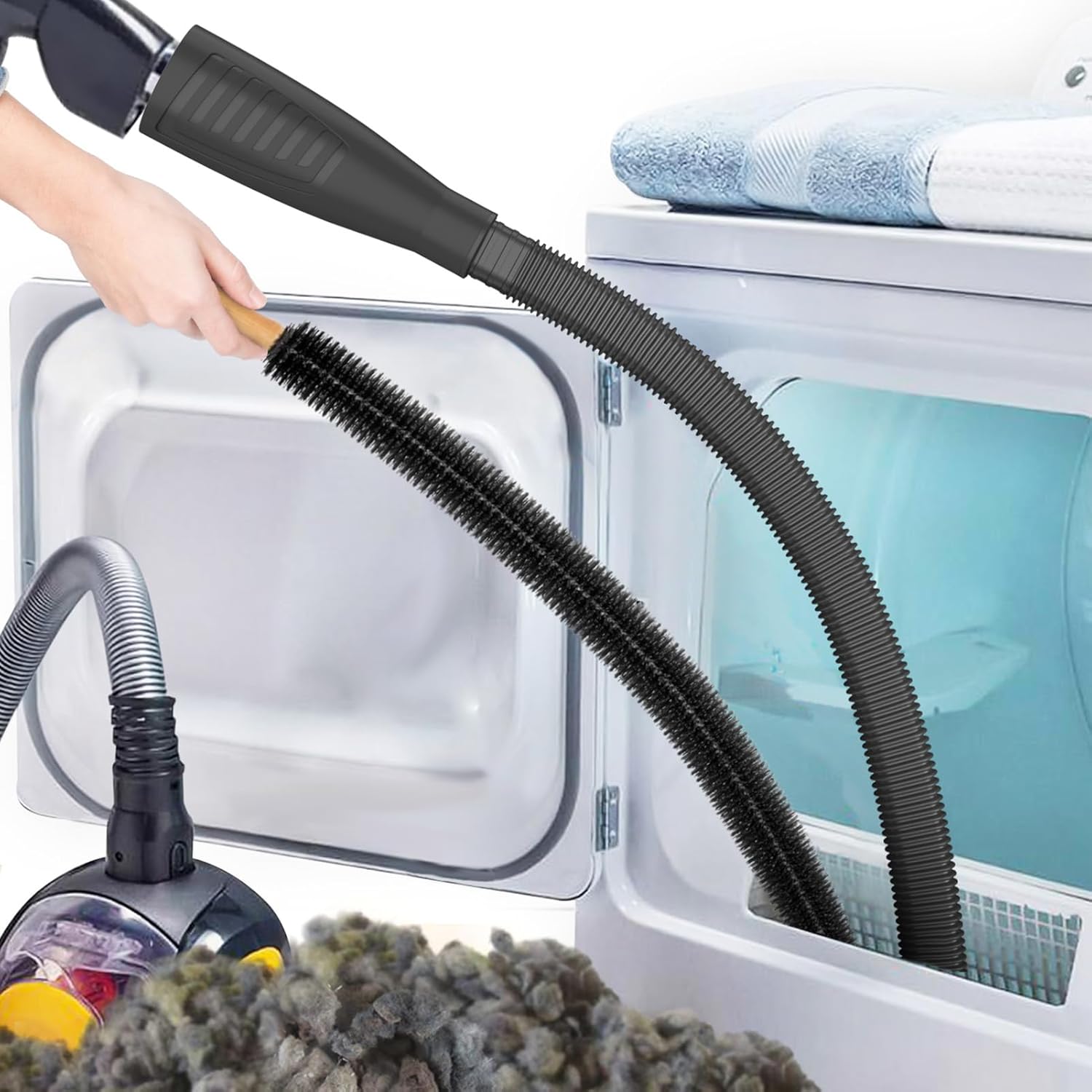 Sealegend Dryer Vent Cleaner Kit - 2-Piece Lint Vacuum Attachment & Flexible Brush for Efficient Cleaning