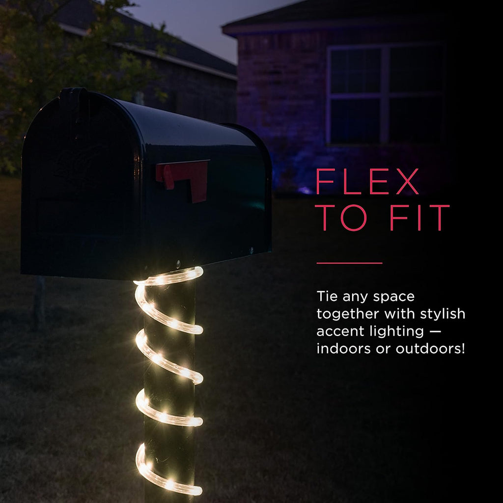UltraPro LED Rope Lights - 50ft Classic Clear Warm White 3000K | Flexible & Durable Indoor/Outdoor Lighting