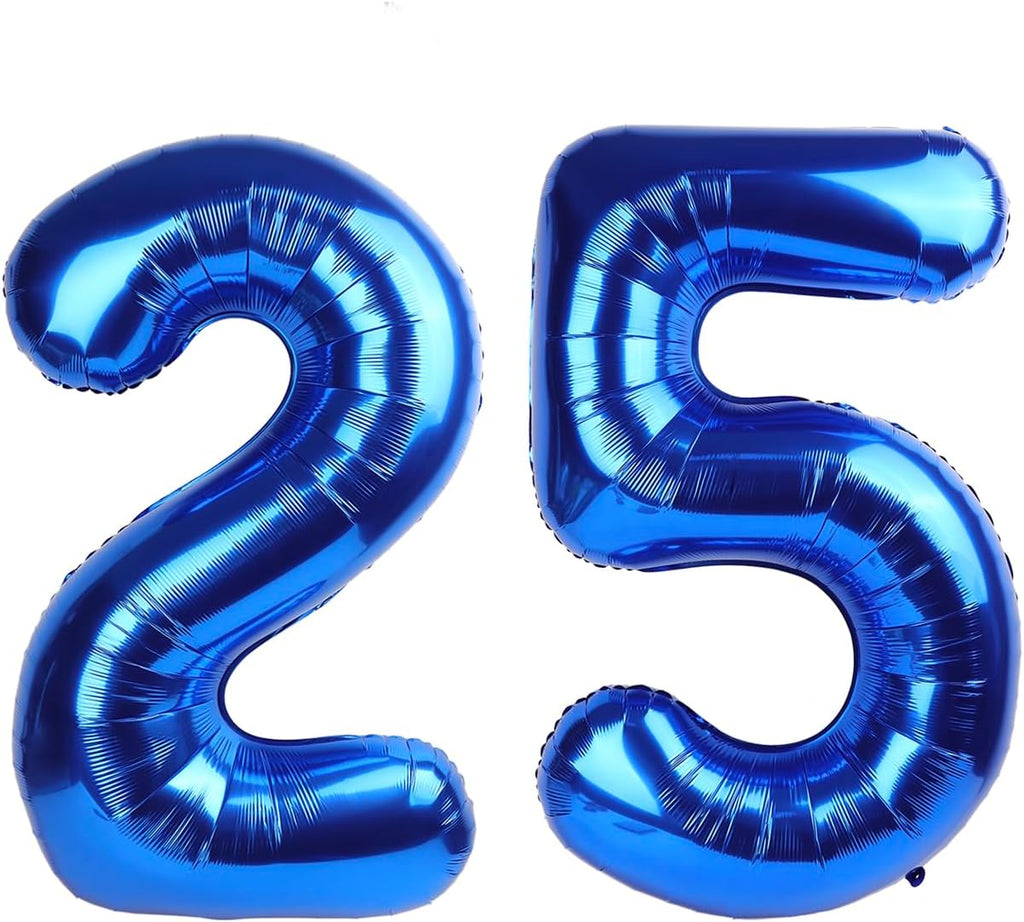Number 25 Balloon - Navy Blue 40-Inch Birthday Decoration for 25th Anniversary Celebration