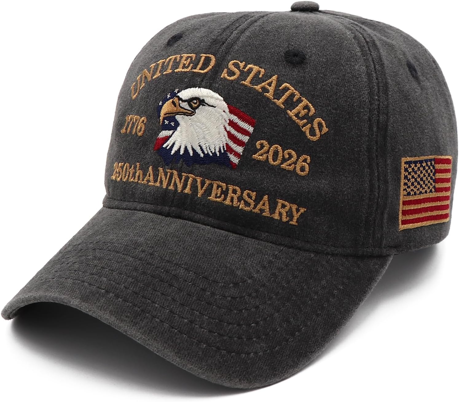 USA 250th Anniversary Hat - Patriotic Baseball Cap with Embroidered Eagles | Unisex 1776-2026