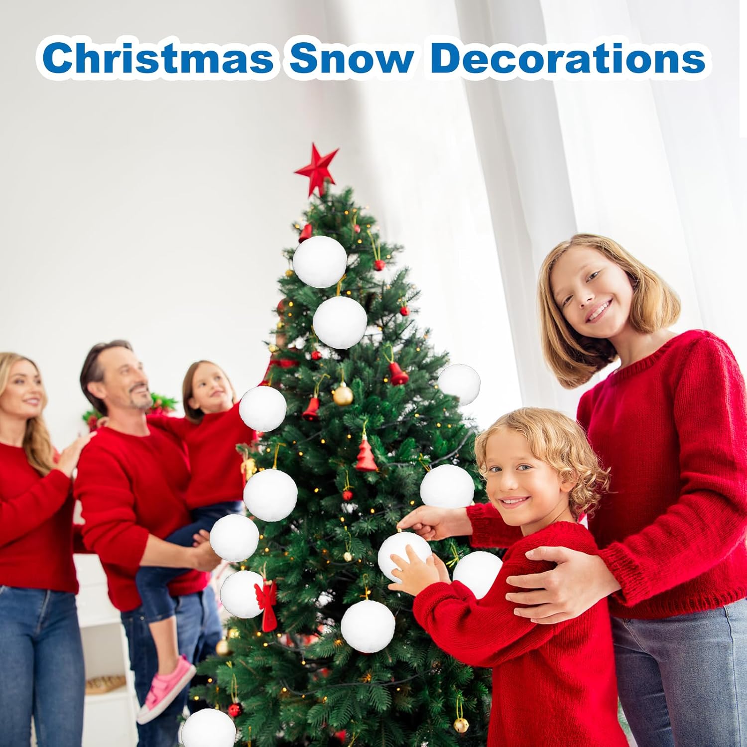 Skiennix Fake Snowballs Set - 50 Soft Artificial Snowballs with Drawstring Bag for Indoor & Outdoor Fun