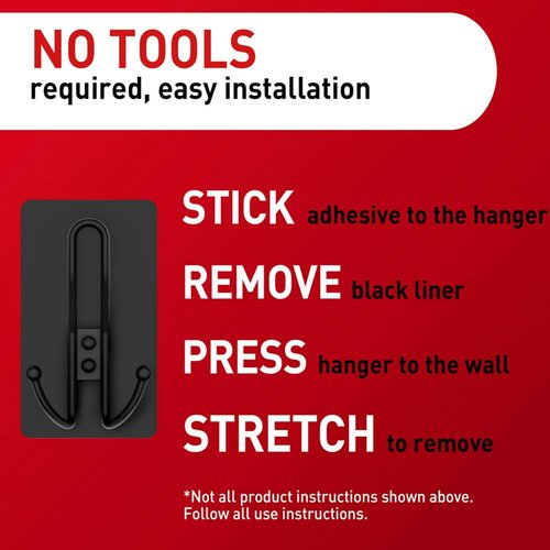 Command X-Large Matte Black Triple Hook - Damage-Free Adhesive Wall Hook for Easy Decoration
