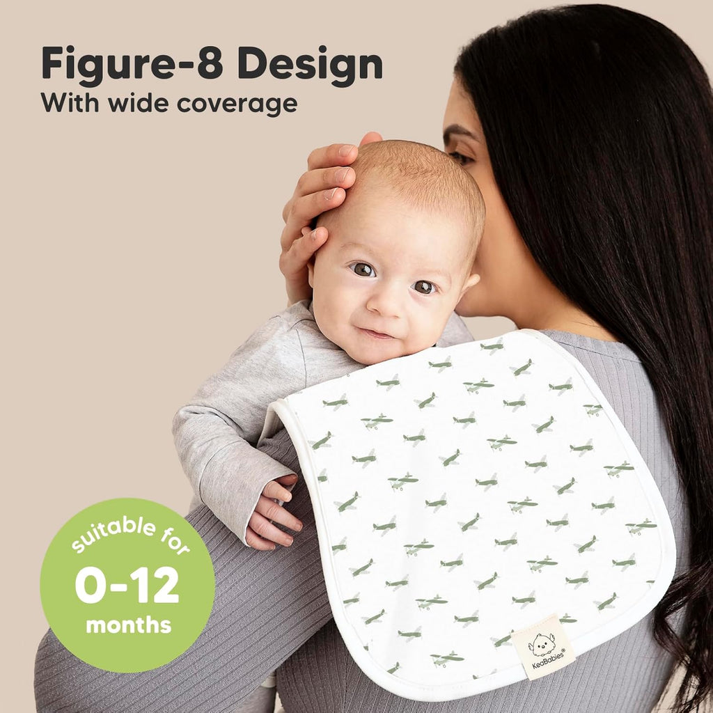 Vessels Organic Burp Cloths - 5-Pack Super Absorbent Cotton Baby Towels | Soft Plush 21" x 10" Unisex Rags