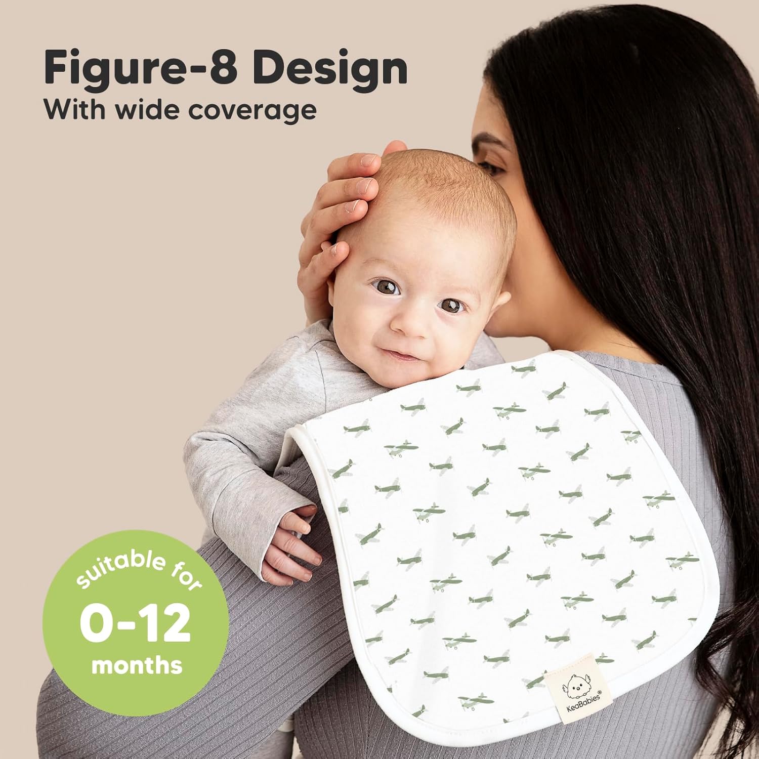 Vessels Organic Burp Cloths - 5-Pack Super Absorbent Cotton Baby Towels | Soft Plush 21" x 10" Unisex Rags