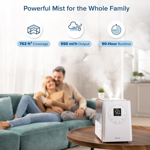 Levoit LV600S Smart Humidifier - Warm & Cool Mist for Large Rooms | 6L Capacity, App & Voice Control, Quiet Sleep Mode
