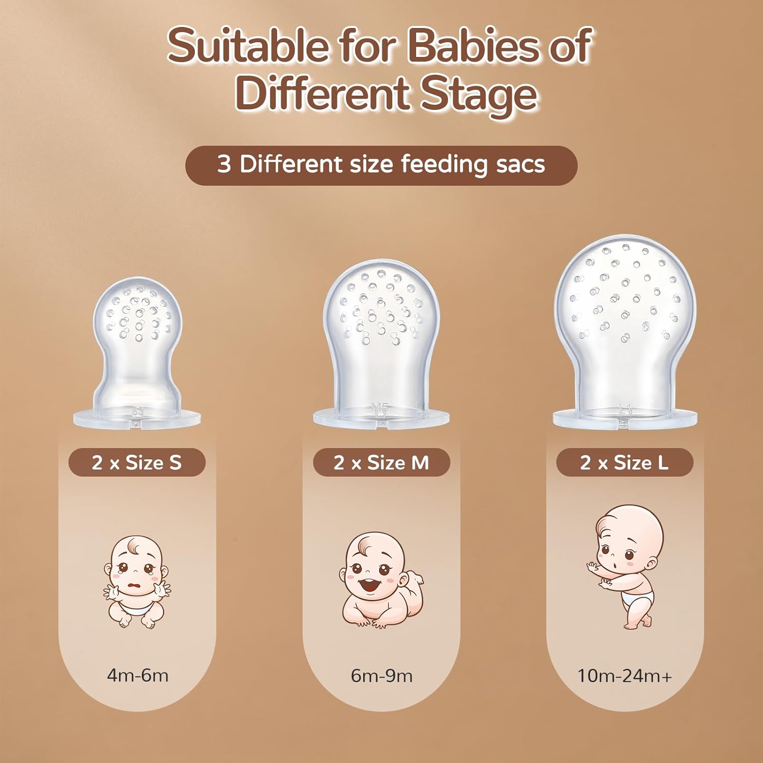 Skiennix Silicone Baby Fruit Feeder - 2 Pack with Mini Freezer Tray & Breastmilk Popsicle Molds for Teething Relief