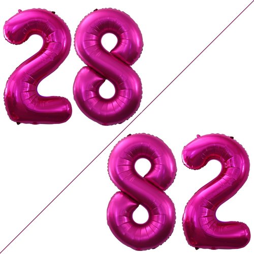 GOER Jumbo 28 Inch Foil Balloons - Bright Peach Birthday Party Decorations for 28th & 82nd Celebrations