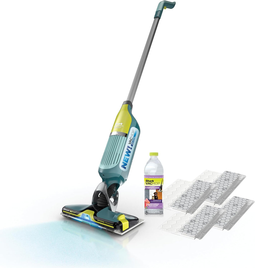 Shark VACMOP Reveal Cordless Hard Floor Cleaner - Powerful Suction & Illumination Light | Includes 4 Pads & 12oz Pet Solution