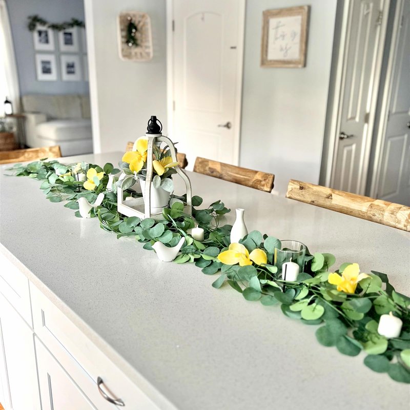 CQURE 72 Pack 504Ft Eucalyptus Garland,Artificial Eucalyptus Leaves Table Greenery Garland Wreath Vines for Wedding Party Table Fireplace Bedroom Wall Room Decor