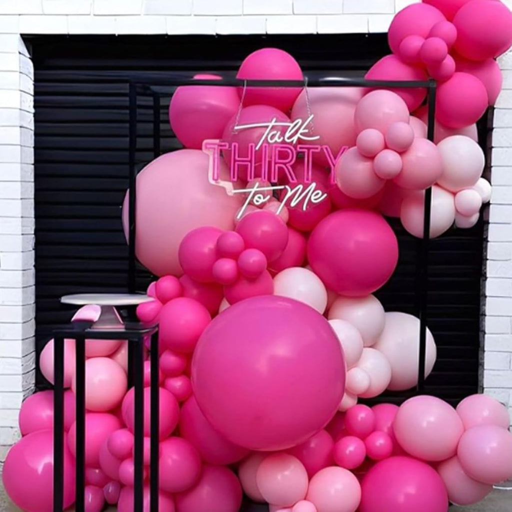 Awenztech Hot Pink Balloons - 12 Inch Latex Balloons | 50 Pack for Wedding & Birthday Celebrations