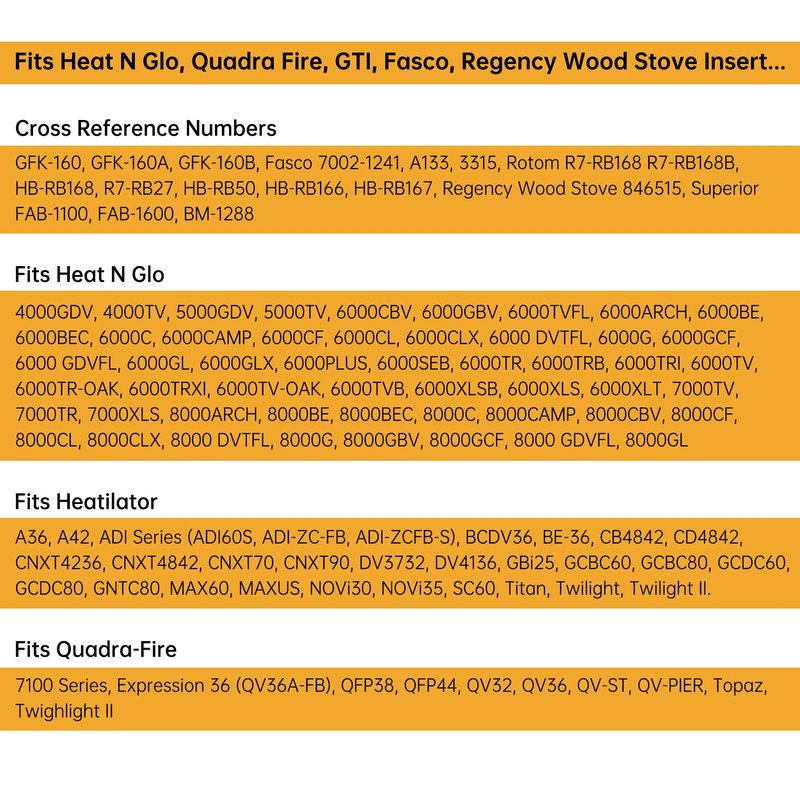 Hongso GFK-160 Fireplace Blower Fan Unit for Heat N Glo GFK-160A, Hearth and Home, Quadra Fire, GTI, Fasco, Regency Wood Stove Insert, Royal, Jakel, Nordica, Rotom; Ball Bearings Motor