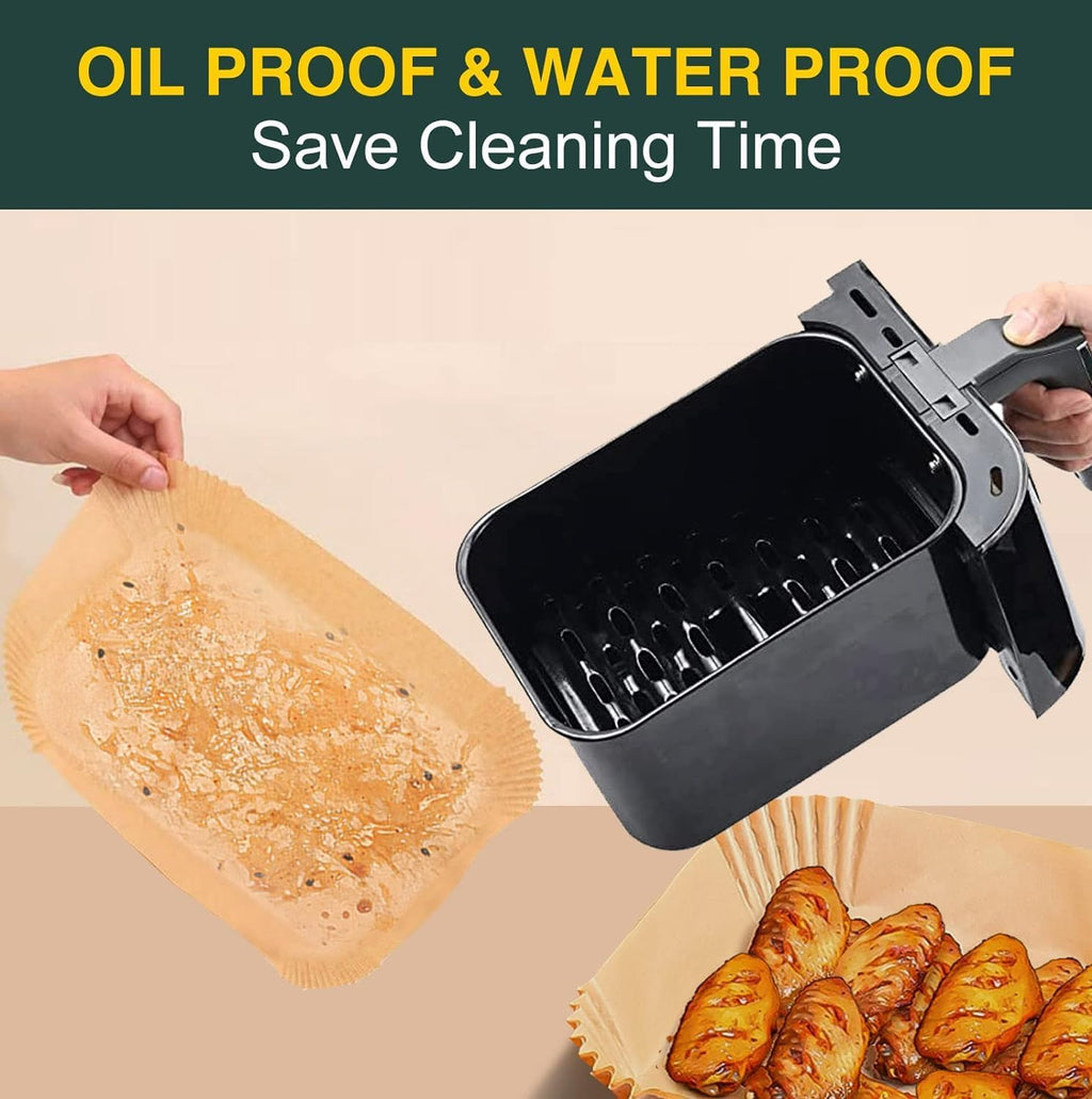 Ninja Air Fryer Disposable Paper Liners - Non-Stick Parchment for Baking | 125PCS, 8.6in x 5.5in