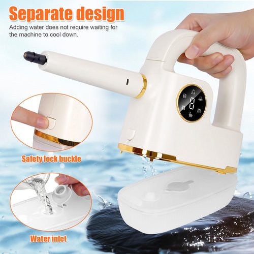 STEAM CLEANER Handheld [One Click Clean] Steamer for Cleaning 10-in-1 High Pressure Steam Cleaner for Home/Car Detailings/Fabric etc. Separate Design|Digital Display|Two Cleaning Methods