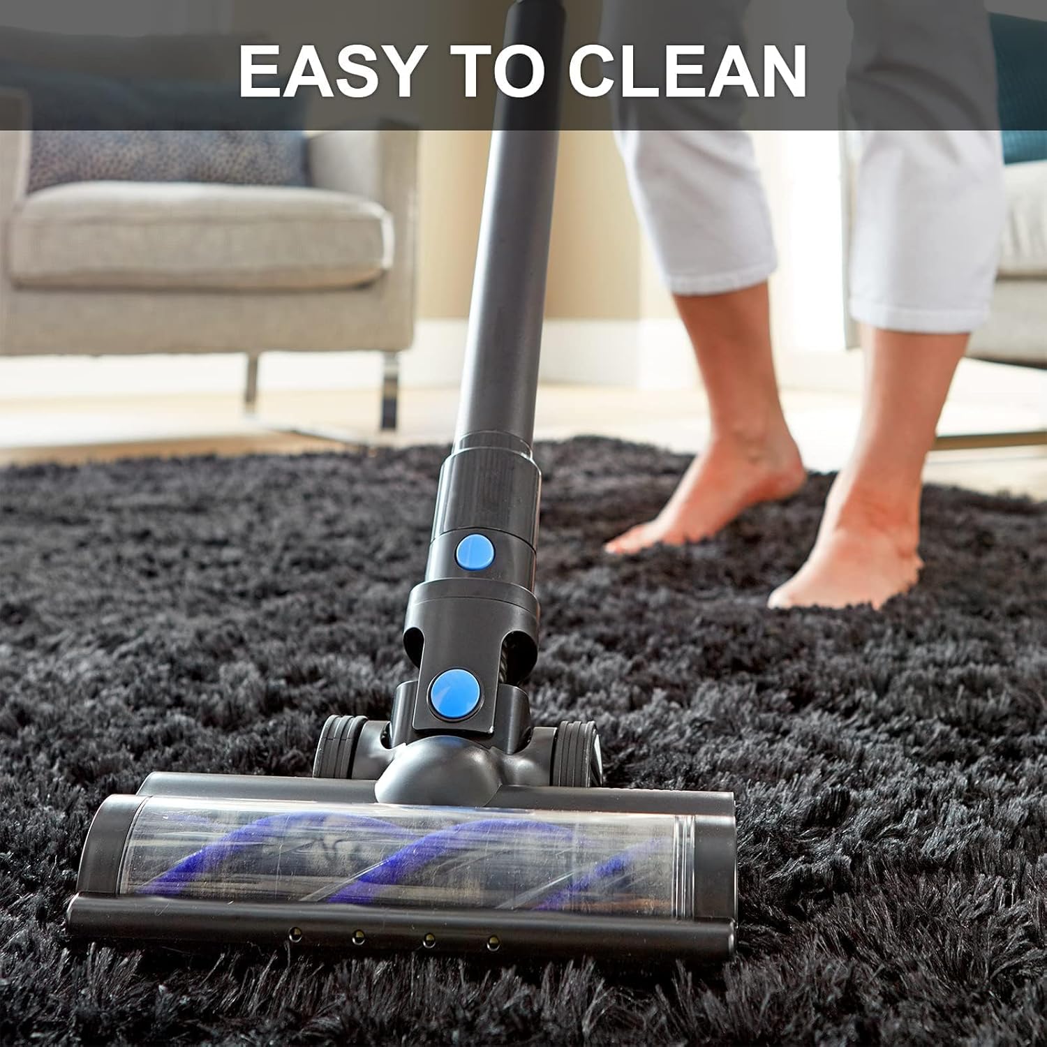Ophanie 8x10 Black Area Rug - Soft Shag Carpet for Living Room & Nursery | Thick Fluffy Design