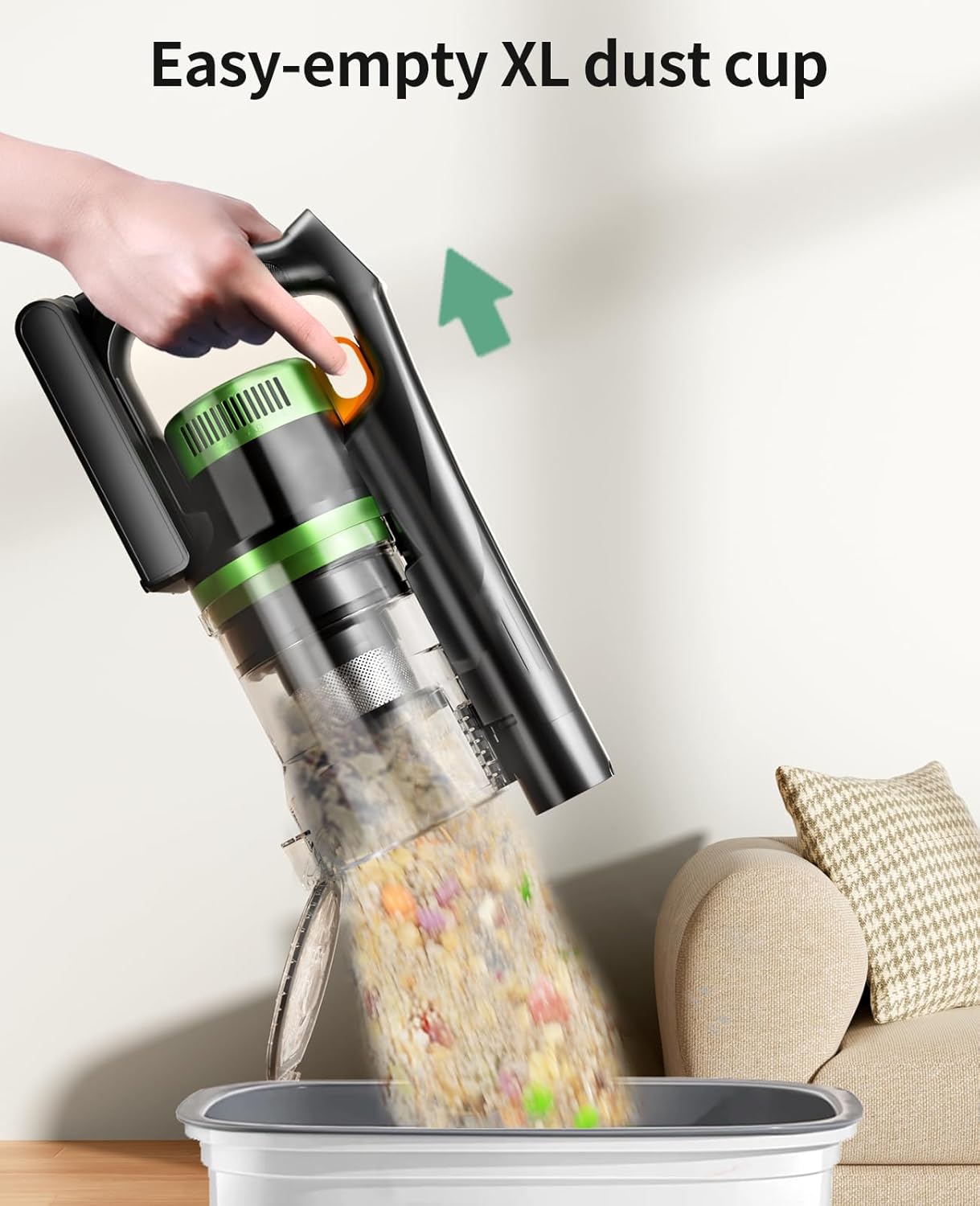 SunSare Cordless Vacuum Cleaner - 55KPa 650W Powerful Suction | 70 Minutes Runtime for Home Use