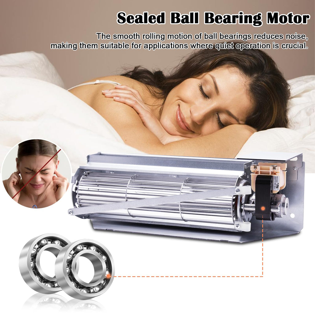 Hiorucet FBK-200 FBK-100 Fireplace Blower Kit for Superior, Lennox, Astria, Rotom Fireplace. Superior Sldvt-35nm Dr-500cmn Sldvt-35ne, Lennox Lmdv3530cnm Mpd3530cnm. Ball Bearing, Quiet, High Air Flow