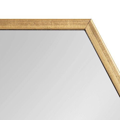 Kate and Laurel Rhodes Modern Hexagon Wall Mirror, 31" x 22", Gold, Chic Geometric Wall Mirror