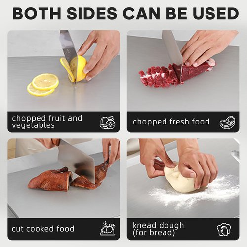 GR1 Pure Titanium Cutting Board for Kitchen Ultra-Durable, Lightweight, Dishwasher Safe Professional Cutting Surface, 4 Size Options (Small)