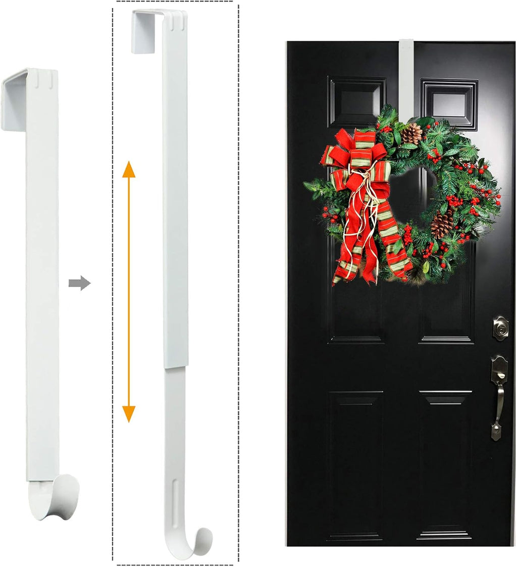 Adjustable Wreath Hanger by [Brand Name] - Over The Door Design, 15 to 25 Inches, Holds 20 lbs | Perfect for Christmas Decor