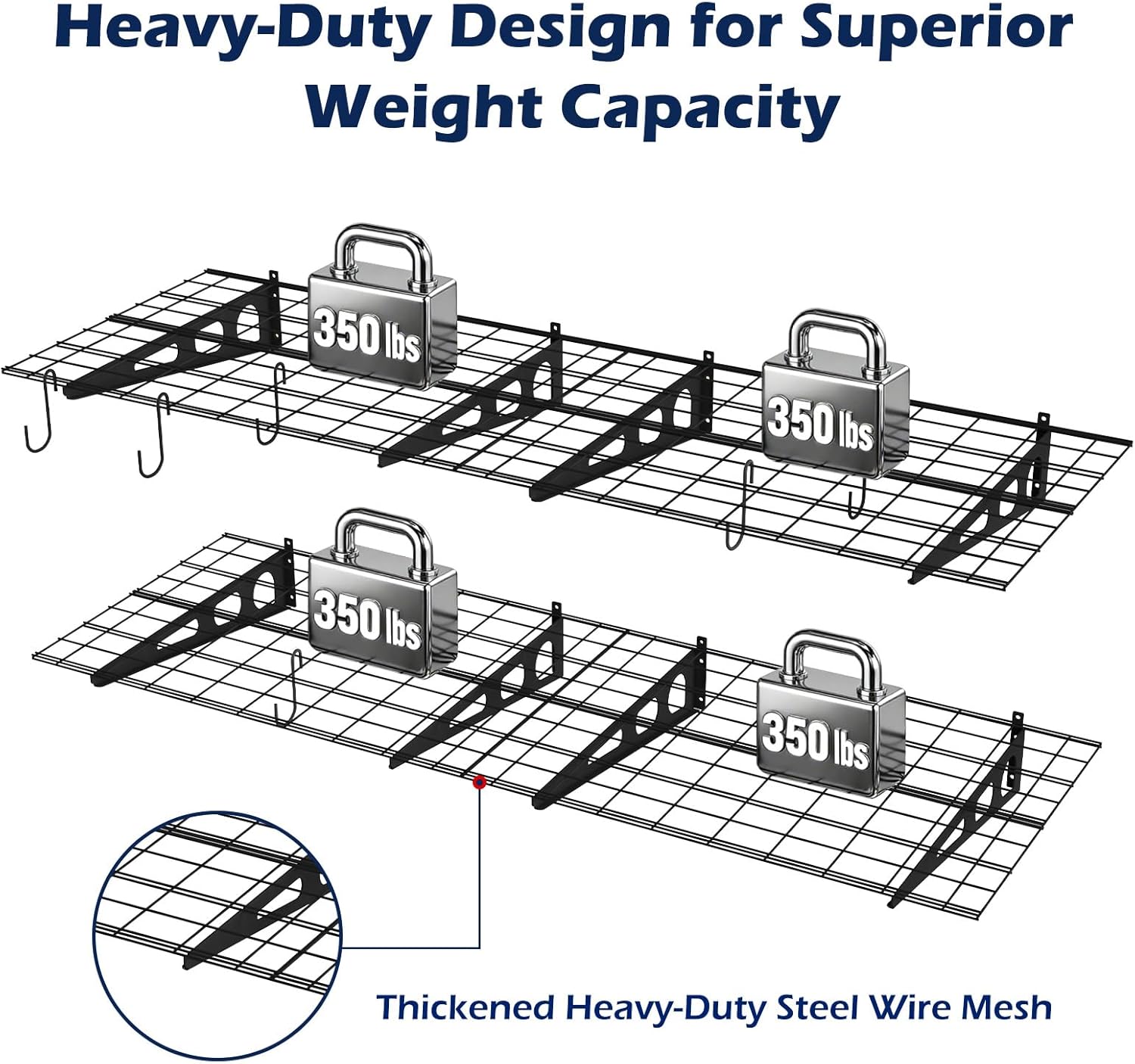 Skiennix Garage Wall Shelving - Durable 3x2 Storage Solution | 4-Pack for Organized Spaces