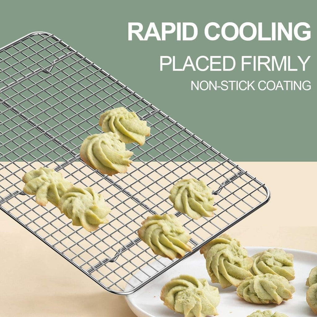 Wildone Baking Sheet Set - Stainless Steel Cookie Pans with Cooling Racks | 18 x 13 Inch, Non-Toxic & Easy Clean