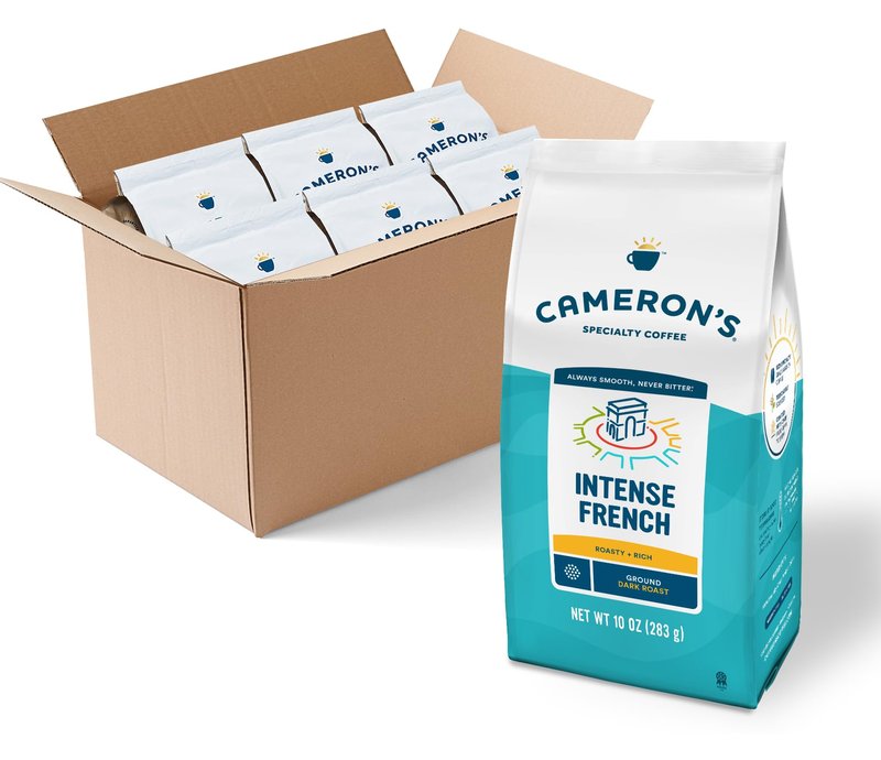 Cameron's Coffee Roasted Ground Coffee Bag, Intense French, 10 Ounce, Pack of 6 - NEW
