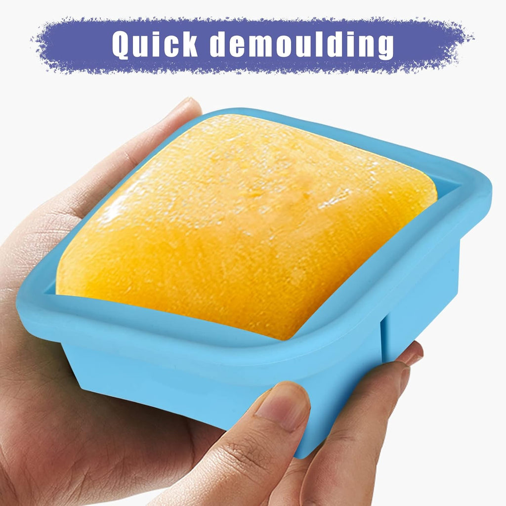 Skiennix 2-Cup Silicone Freezer Trays - 4 Pack Molds for Soups, Broths, Stews & Sauces
