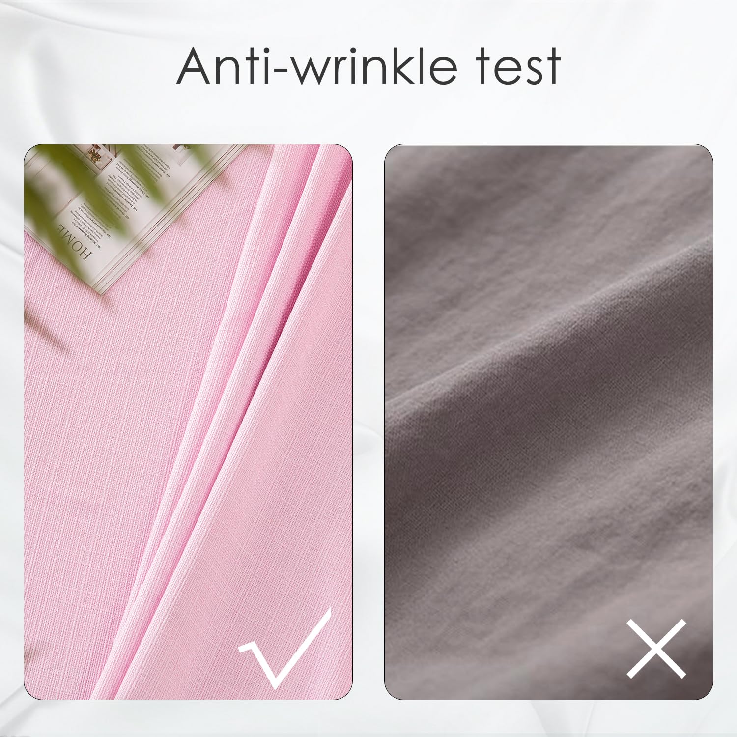 BALCONY & FALCON Rectangle Tablecloth Washable Wrinkle Resistant Water Proof Table Cloth Decorative Fabric Tablecloths for Valentines Day Dining Parties Kitchen Wedding Outdoor Use (Light Pink, 55x95)