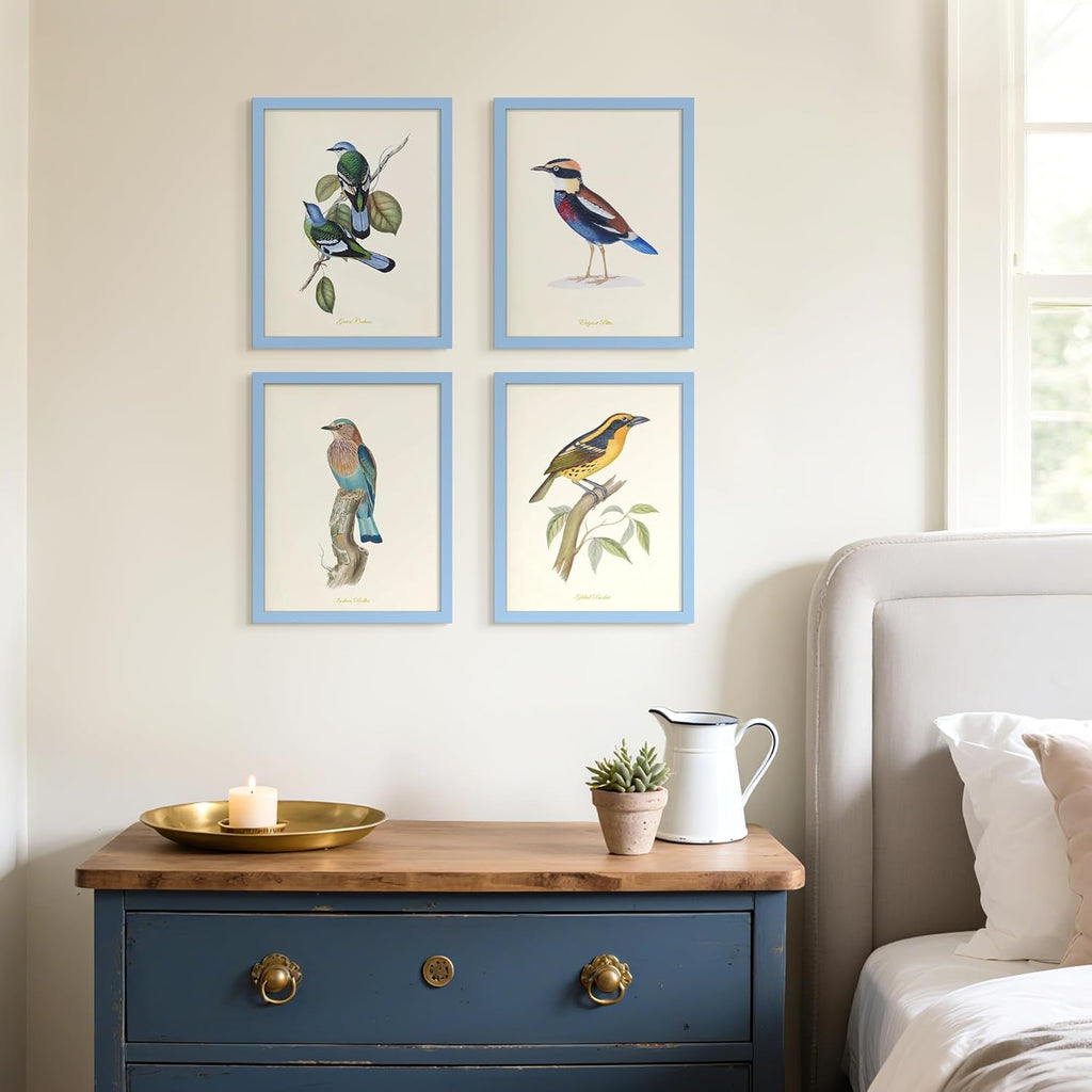 Upsimples 11x14 Picture Frame Set of 5 - Display 8x10 Photos with Mat or 11x14 Without - Blue