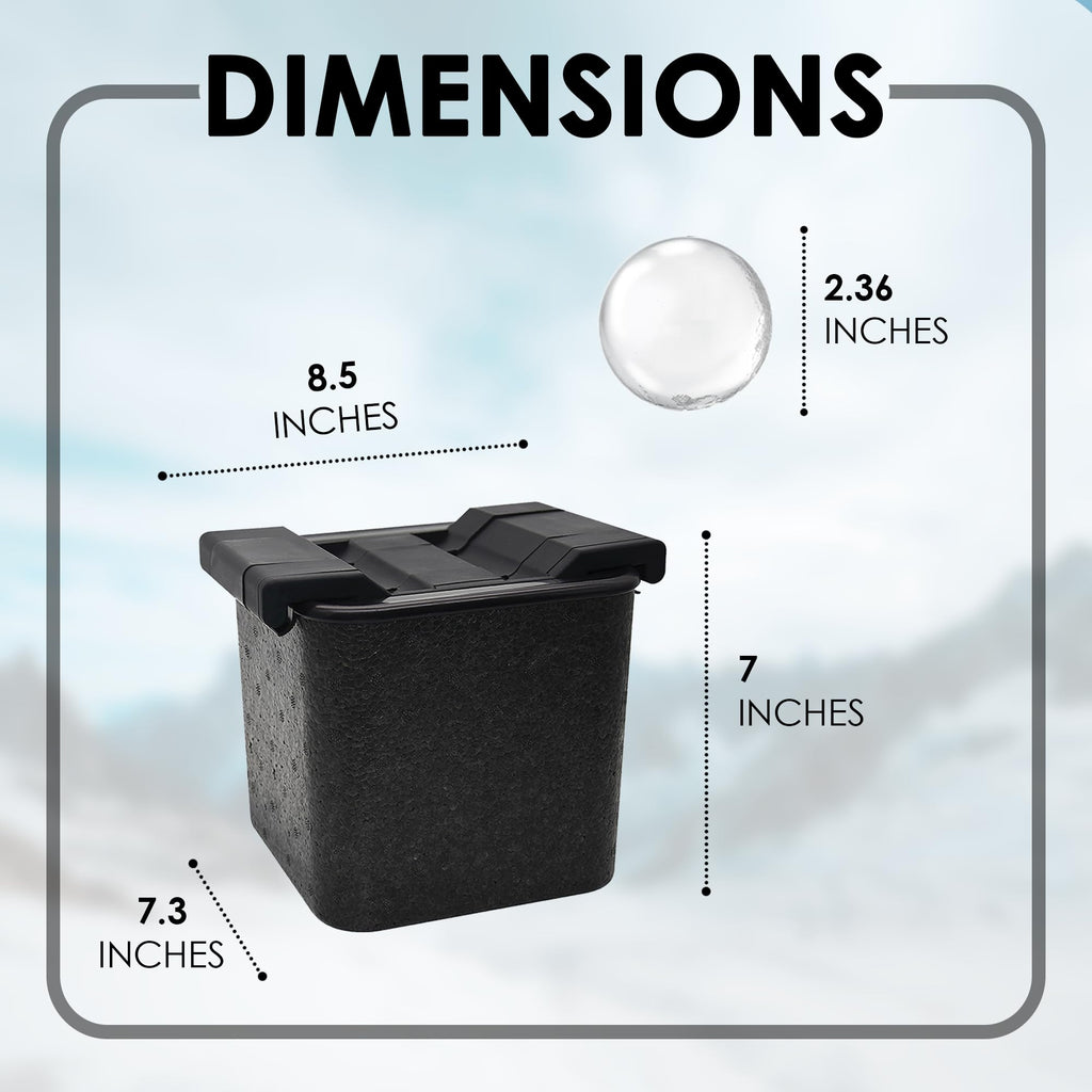 Cocktail Ice Molds Set of 4-2.5" Large Round Ice Cube Trays for Whiskey Rocks, Brandy, Bourbon, Cocktails, Fruit