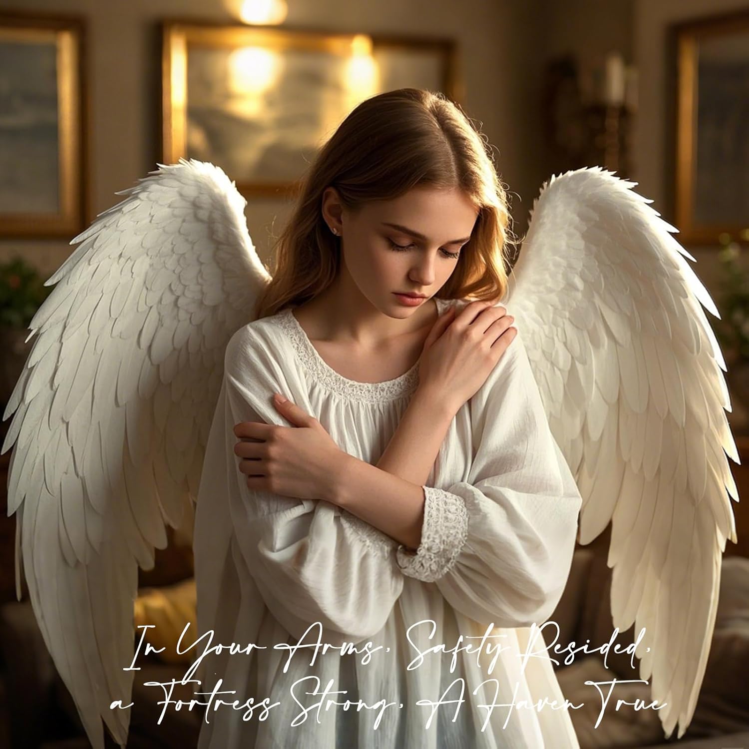NAN ZAI NAN FANG Sympathy Angel Figurines - Hand-Painted Resin Statues for Loss of Loved Ones | Serenity Prayer Gifts