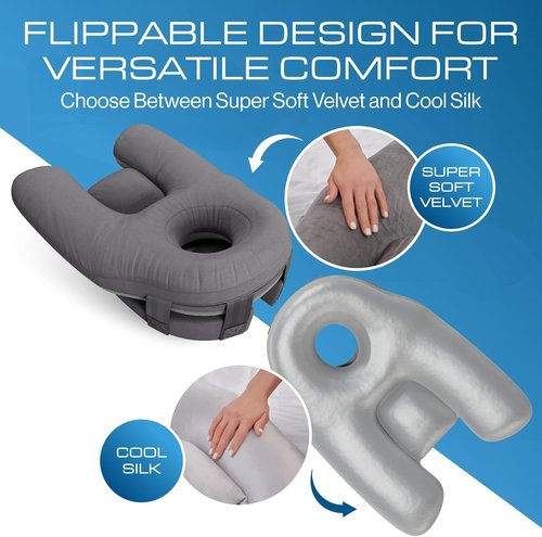 Kolbs Face Down Pillow - Post Eye Surgery Vitrectomy | Dual-Sided Warm & Cool Memory Foam, Washable Cover