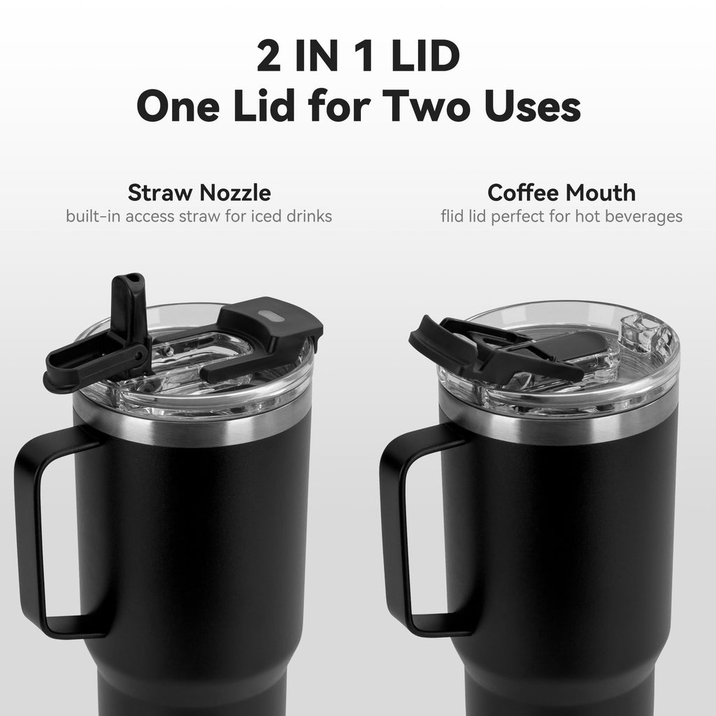 HASLE OUTFITTERS 30oz Tumbler Bulk with Handle, Insulated Travel Coffee Mug Set with Handle Leak-Proof Double Wall Stainless Steel Vacuum Tumblers Pack Metal Cup for Hot and Cold Drink