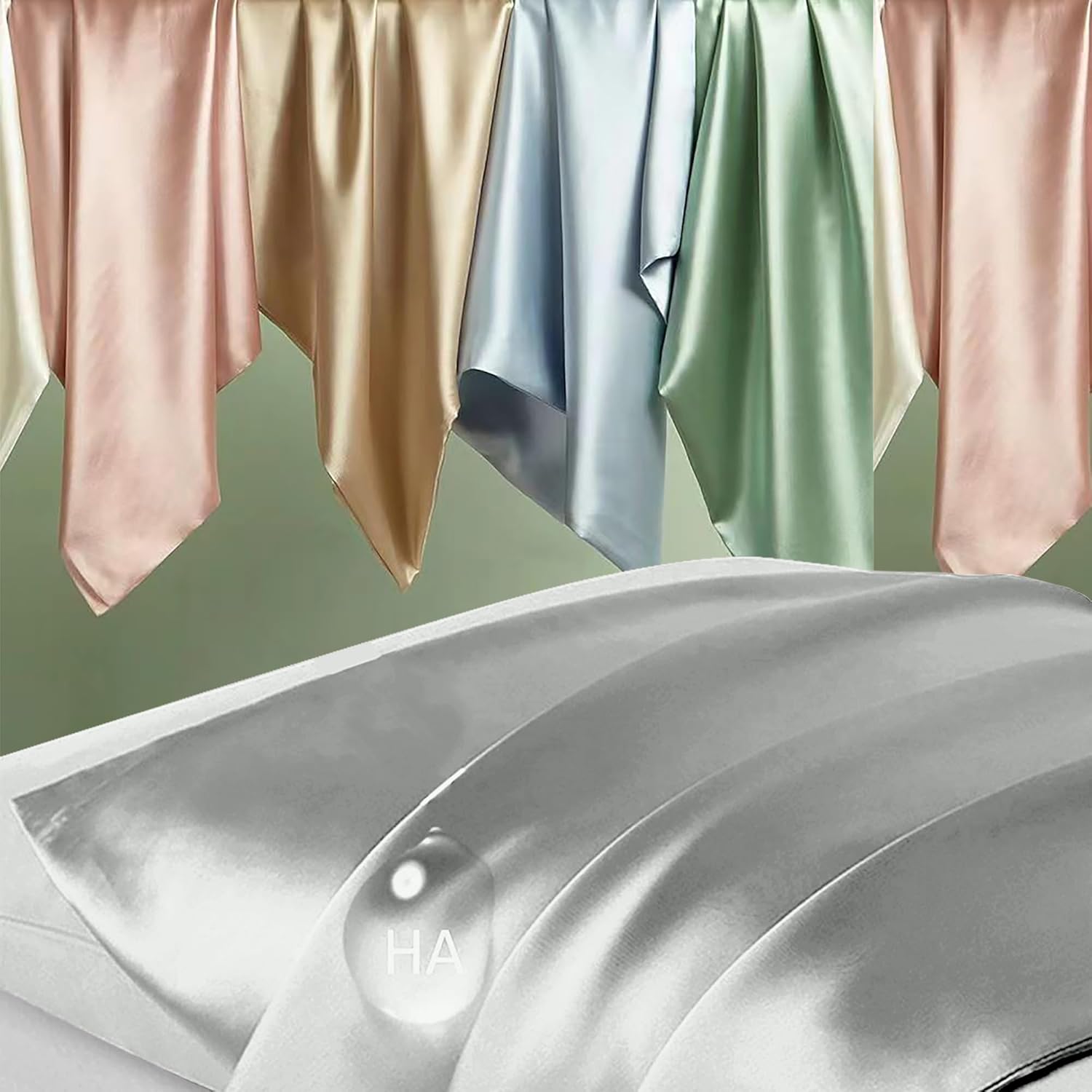 Mulberry Silk Pillowcases by Skiennix - Smooth & Anti-Acne Standard Set of 2 | Silver Grey with Zipper