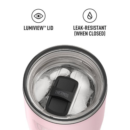 THERMOS ICON SERIES, Stainless Steel Cold Tumbler with Slide Lock, 24 Ounce, Sunset Pink