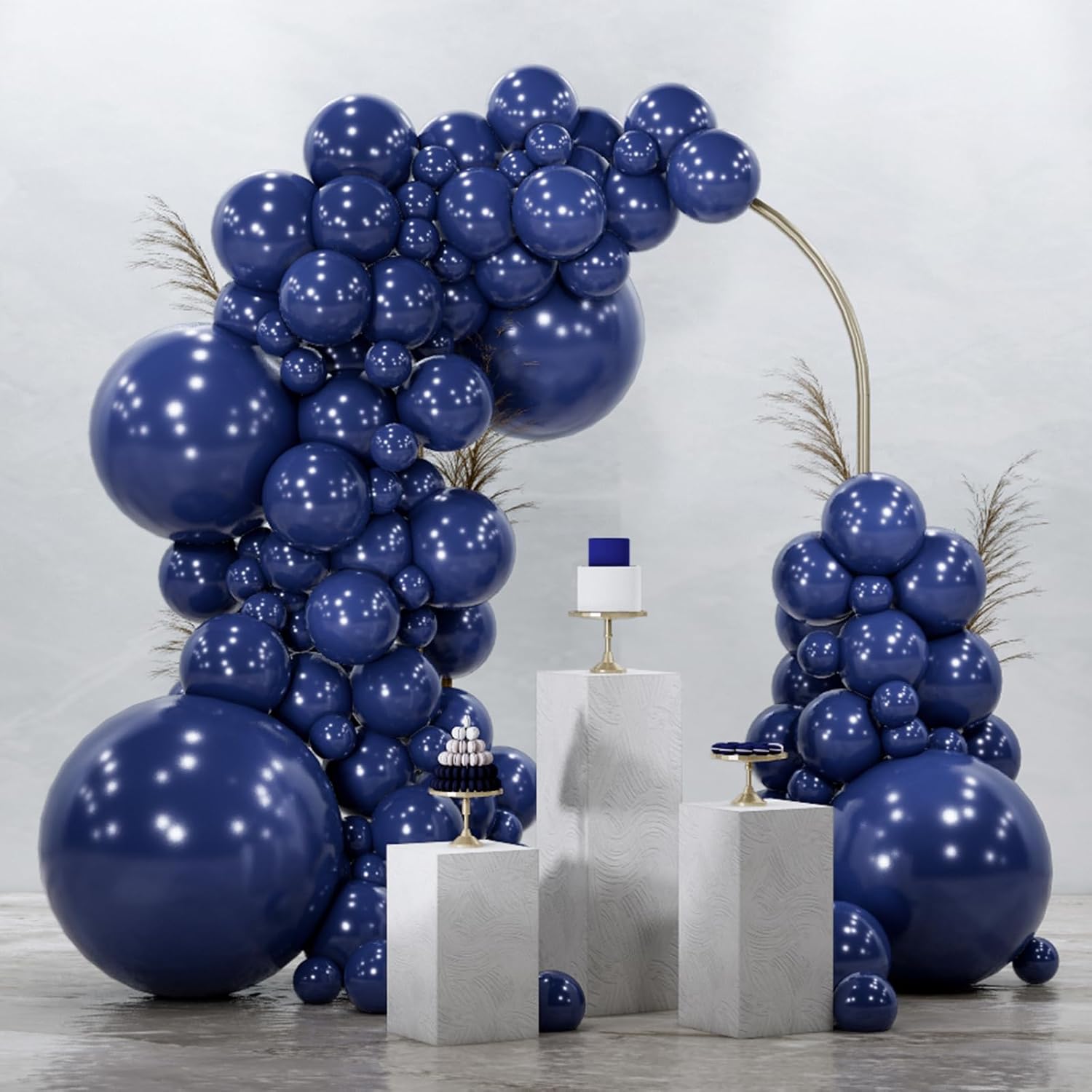 PartyWoo Navy Blue Balloon Arch Kit - 99-Piece Set in Various Sizes for Graduation, Wedding, and Baby Shower Decor
