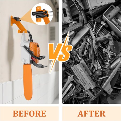 Chainsaw Hanger - 3-in-1 Adjustable Wall Mount for Stihl, Husqvarna & Echo | Garage Storage Organizer