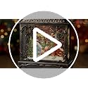 12-Inch Christmas Snow Globe Lantern with Musical Village Scene and Timer