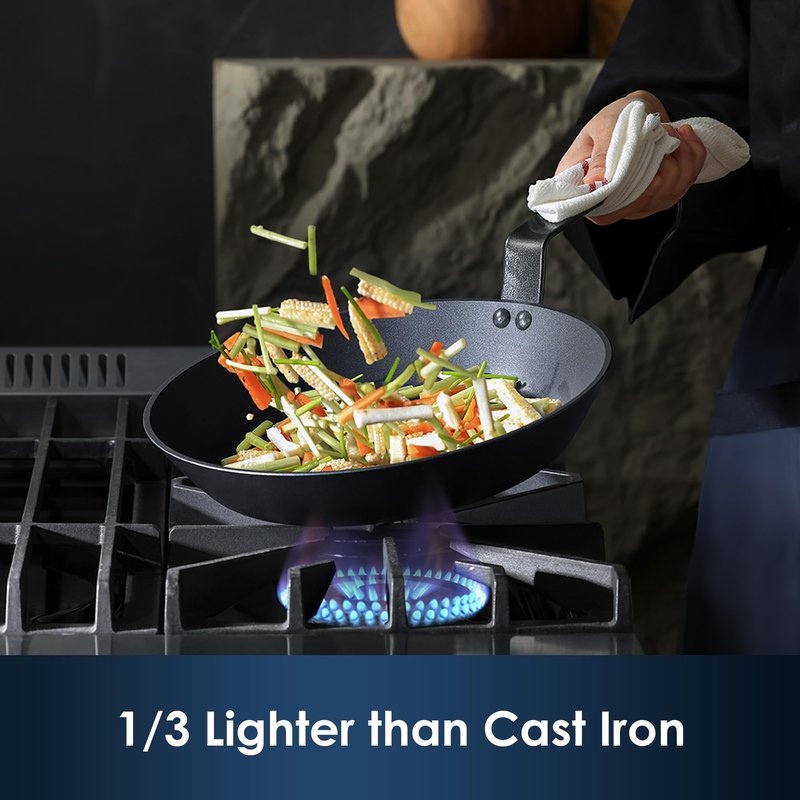 SENSARTE Nonstick Frying Pan Set 2-Piece, Oven Safe Skillets with Swiss Coating, Induction Compatible Chef Pan Set, Dishwasher Safe Cooking Pans, PFOA PFOS Free, 10 and 12 Inch