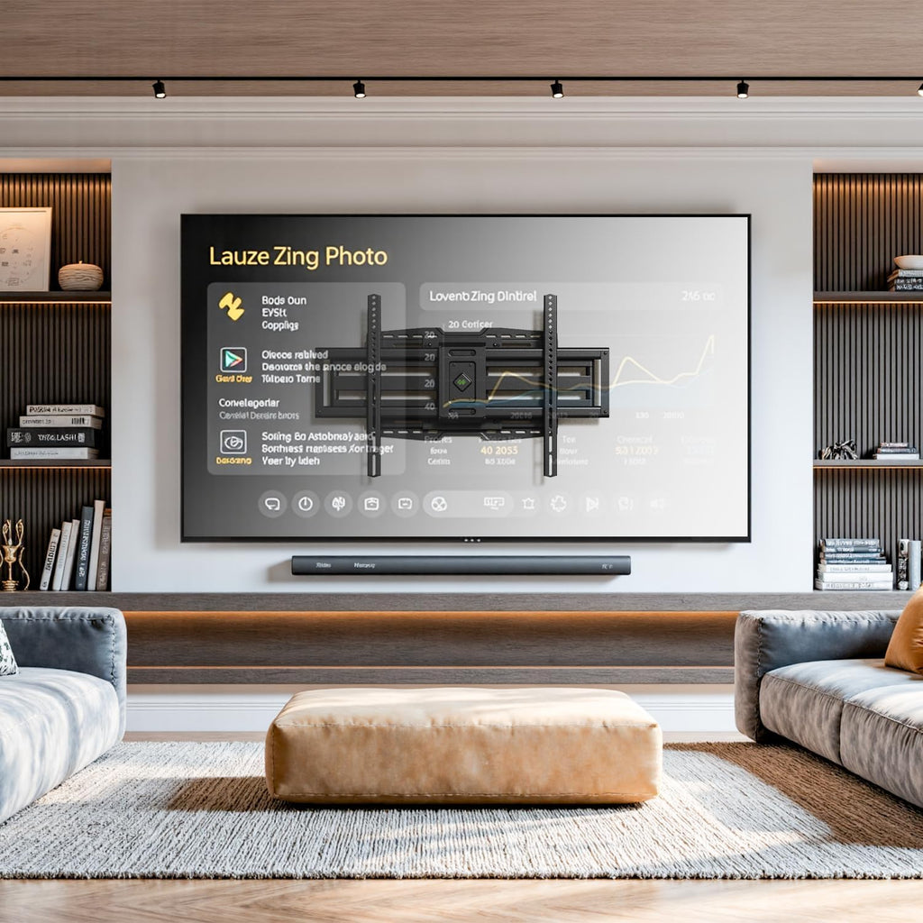USX MOUNT 8" Full Motion TV Wall Mount - Heavy Duty Dual Arm Design for 32-120" TVs, Max VESA 800x600, Swivel & Tilt