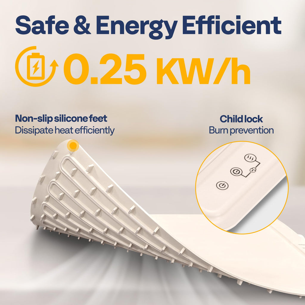 VIVOHOME Food Warming Mat For Buffets, Full Surface Heating 3-Level Temperature and Timer Setting, Automatic Child Safety Lock, Electric Silicone Warmer for Parties, Gatherings and Everyday Use, Cream