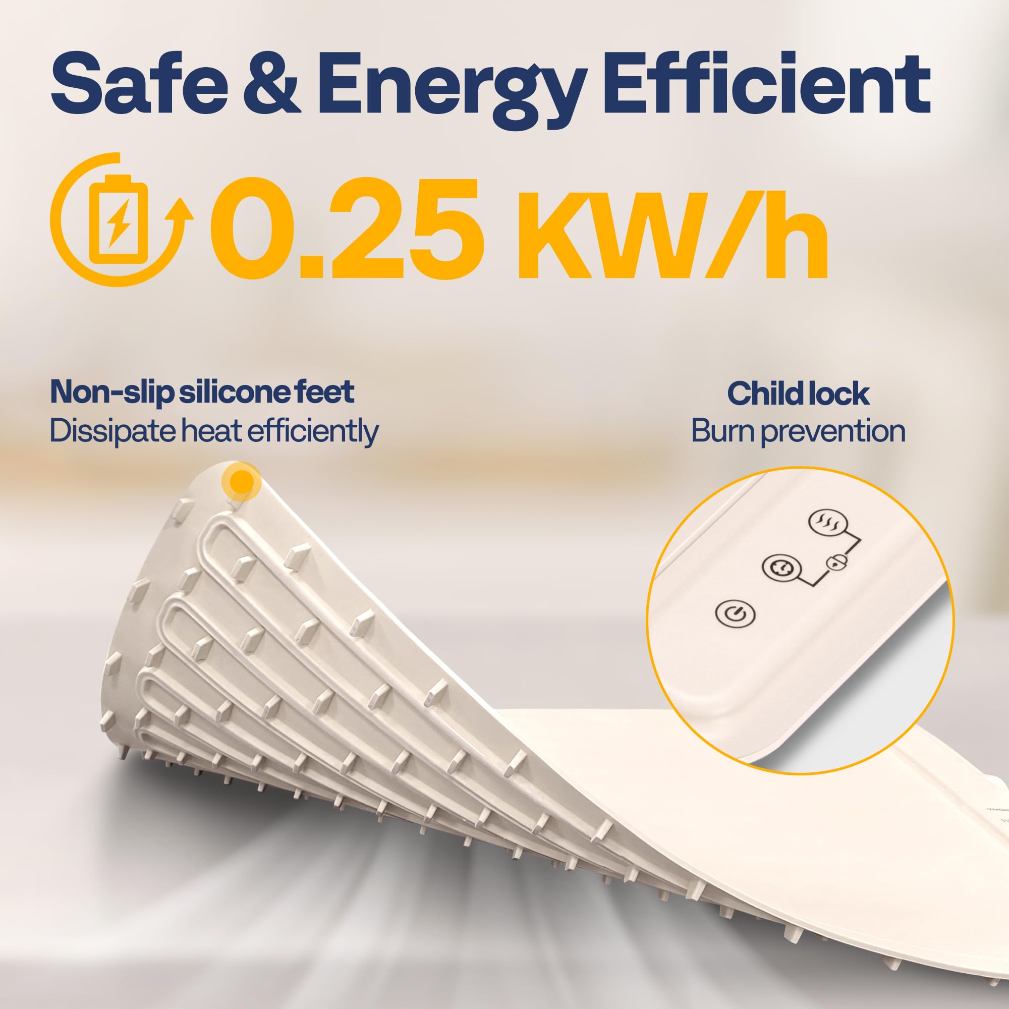 VIVOHOME Food Warming Mat For Buffets, Full Surface Heating 3-Level Temperature and Timer Setting, Automatic Child Safety Lock, Electric Silicone Warmer for Parties, Gatherings and Everyday Use, Cream