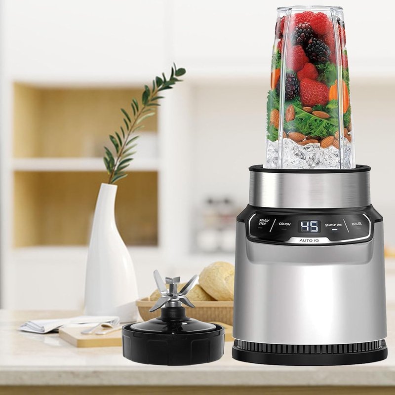 2 Pack 24oz Blender Cups Replacement Parts with To-Go Lids, 7 Fins Blender Blade for BL2012 BL480-30 BL482-30 BL640-30 BL642-30 BL682-30 NN102 BN401 BN751 BN801