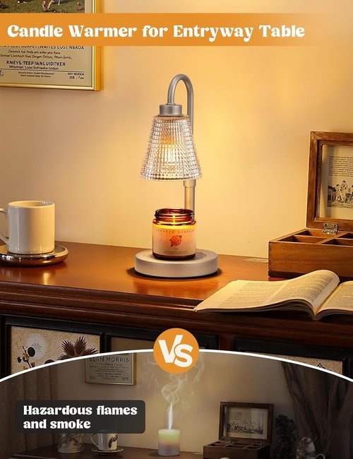 Innqoo Candle Warmer Lamp - Gray Dimmable Design with Timer & Adjustable Height | Perfect Gift for Women & Home Decor