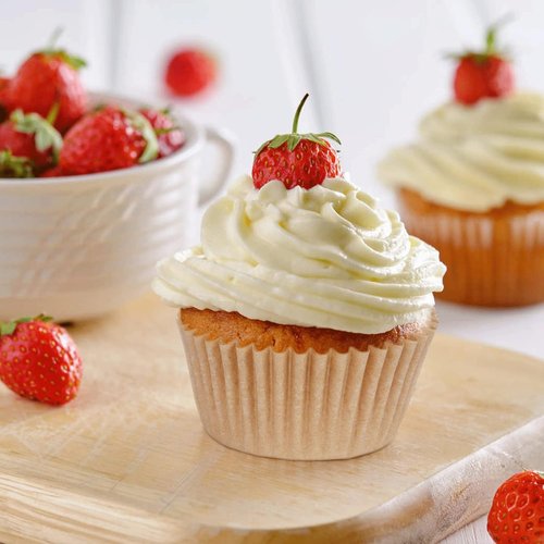 Caperci Mini Cupcake Liners - 500 Count Natural Greaseproof Baking Cups | No Smell, Perfect for Muffins